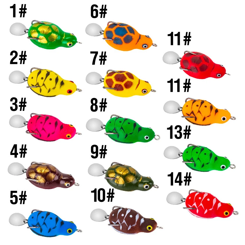 

Luya Soft Bait Frog 4.5Cm/7.5G Soft Frog Biomimetic Modification Turtle Shaped Floating Thunderfrog Noise Sequin Black Fishs