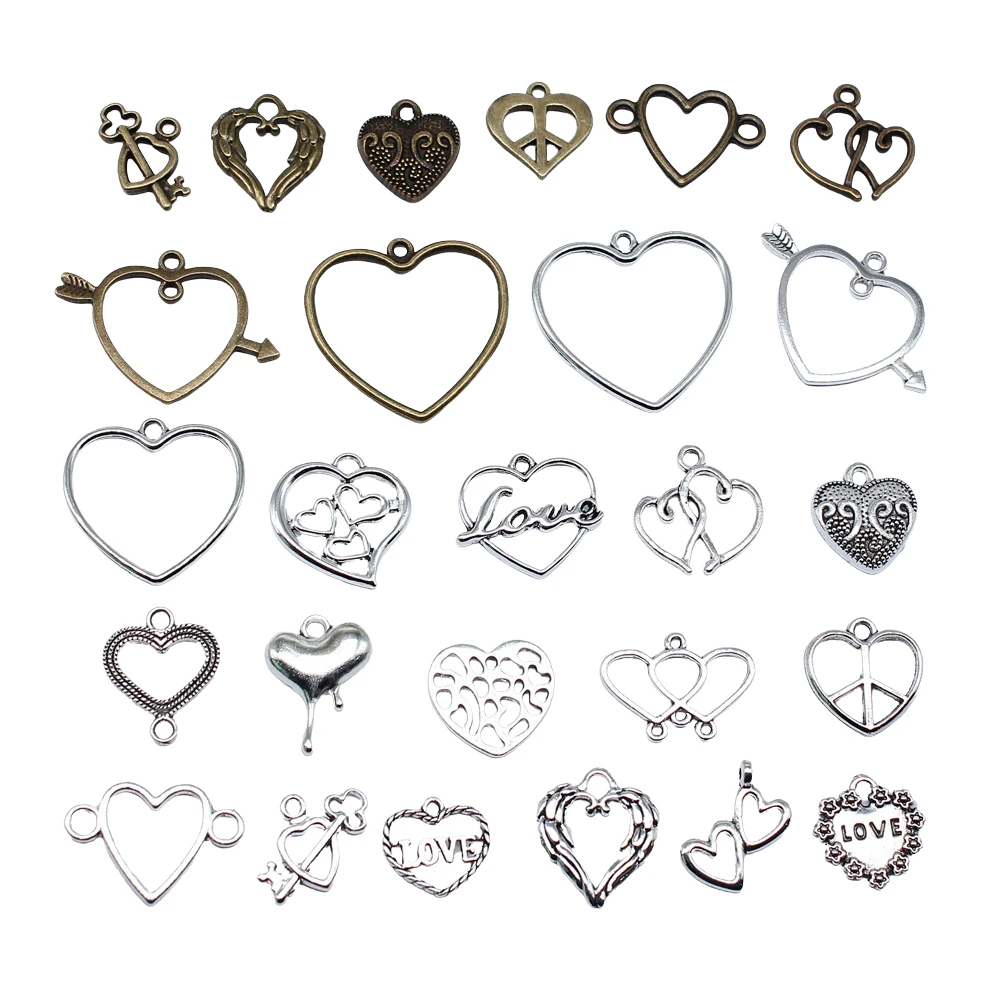 

20 шт., подвески в виде сердца