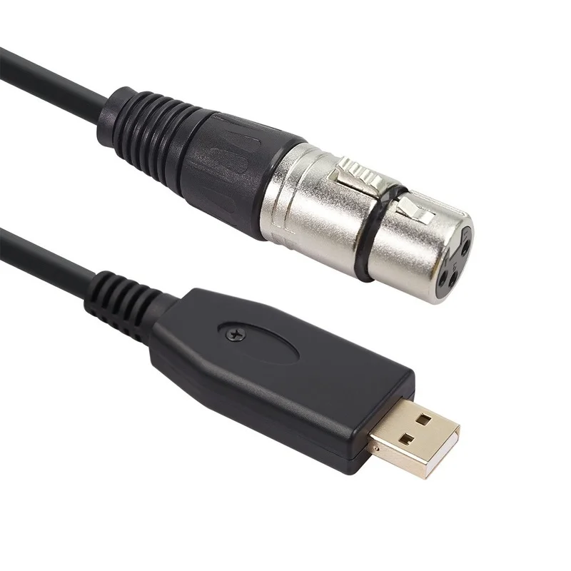 كابل مايكروفون 2m 3m 5m ، USB ذكر إلى أنثى XLR Mic رابط محول كابل استوديو الصوت كابلات الموصلات حبال محول