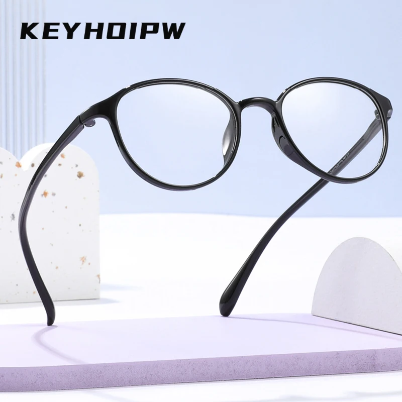 

KEYHOIRW Ultra-Lightweight And Comfortable Myopia Glasses TR90 Round Optical Prescription Eyeglass Frames For Men And Women 3120