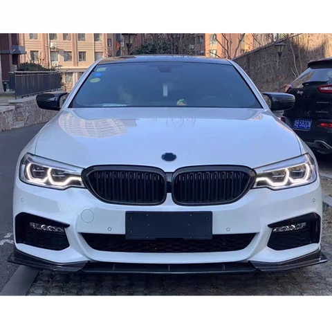 Для BMW 5 серии G30 G38 530 540i передний бампер автомобиля из углеродного волокна, переключатель, спойлер, диффузор, передняя губа, подбородок, обновленный кузовный комплект