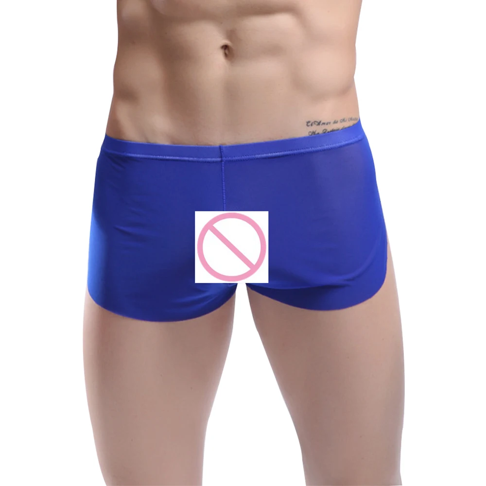 Summer Style Mens Slim Shorts Sexy Mesh Boxers Breathable Mesh Sleep Pant Gay Underwear Transparent Slip Man See Through Panties