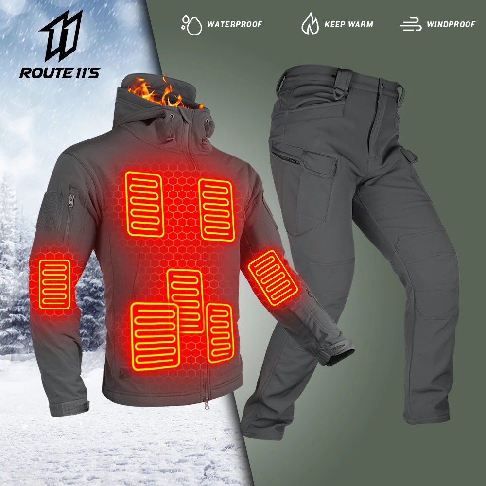 Winter Heated Jacket Windproof Warm Clothing Heated Motorcycle Jacket Tactical Hiking Clothing Fishing Men's Heating Jacket