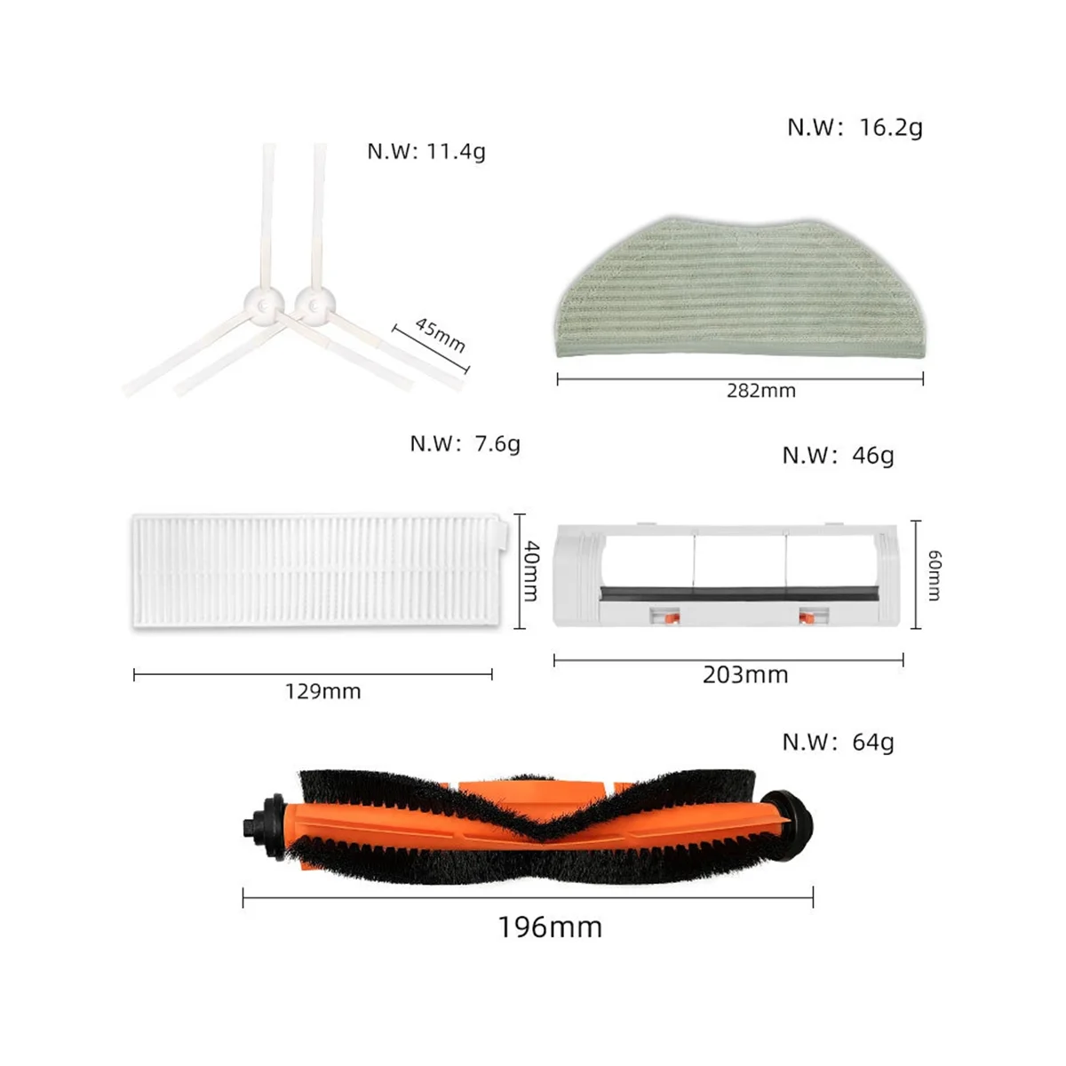 Швабра для робота-пылесоса XiaoMi Mijia G1 MJSTG1 Mi основная щетка SKV4136GL бака с водой и