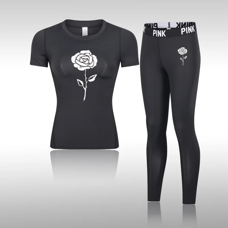 

Women Yoga Suit Sportswear Female Workout Leggings Tops Sport Quick Dry Clothes Training Suit Yoga Set 2Pcs Gym Fitness Clothing