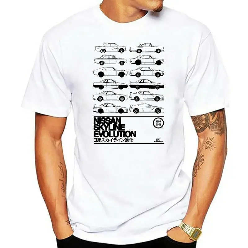 

Новая модная мужская футболка Niss Skyline History Gtr Skyline R32 R33 R34 R35 Motor Engine Turbo с коротким рукавом и принтом для мужчин