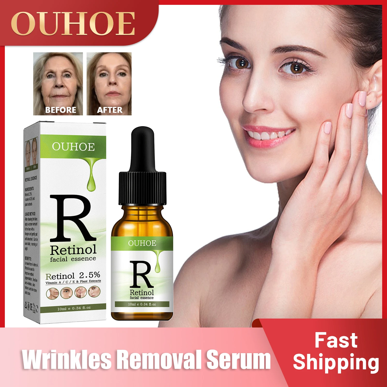 

Retinol Anti Aging Serum Original Collagen Lifting Firming Fade Dark Spots Fine Lines Tightening Skin Wrinkle Remover Face Serum