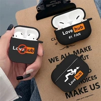 funny love you hub tv approve soft silicone tpu case for airpods pro 1 2 3 sexy black wireless bluetooth earphone box cover