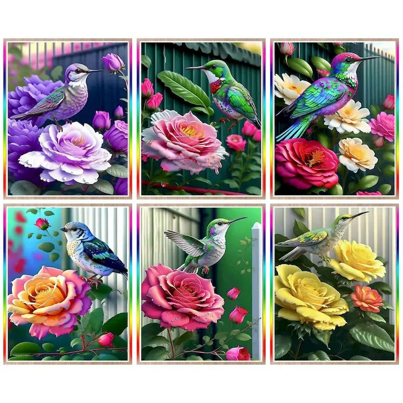 

CHENISTORY Painting By Number Flowers And Bird Canvas Picture By Numbers Acrylic Paint On Canvas For Home Decor Artcraft