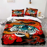 red snake tiger 2 3 pieces bedding sets useuropeuk size quilt bed cover duvet cover pillow case sets adult baby children