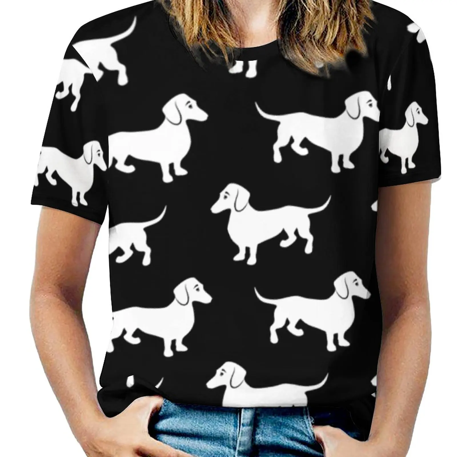 

Женская футболка в стиле оверсайз, с коротким рукавом