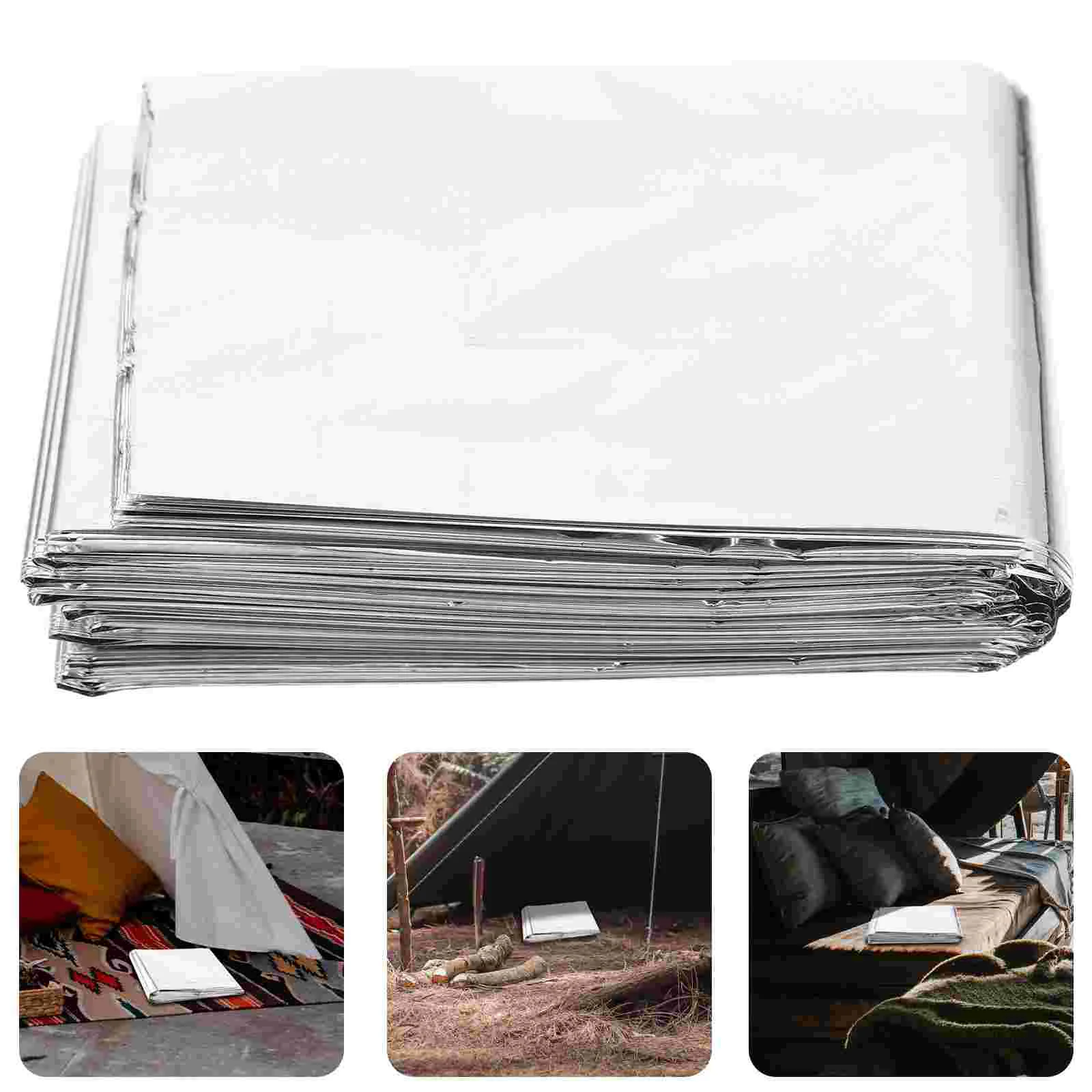 

2pcs 210*130cm Outdoor Survival Emergency Warm Blanket Foldable Waterproof Heat Reflective Mylar Film Thermal Blanket for First