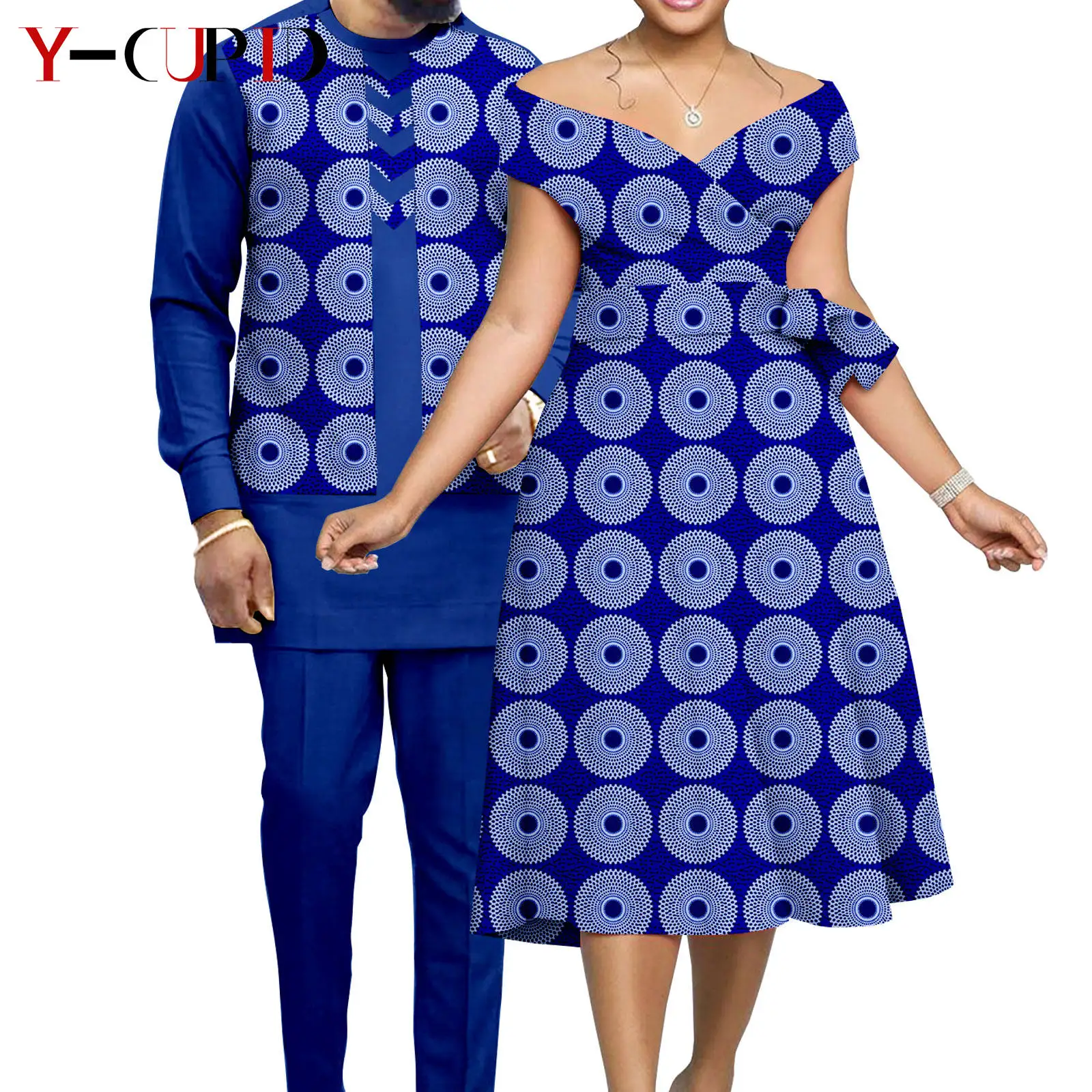 Дашики платья-трапеции с Африканским принтом для женщин подходящие мужские