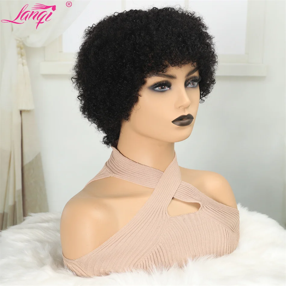 Короткий кудрявый афро парик #27 для женщин 100% человеческие волосы парики 180%