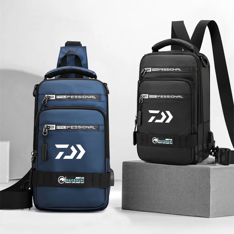 

Мужская многофункциональная нагрудная сумка Daiwa, уличные спортивные повседневные водонепроницаемые сумки через плечо, Вместительная доро...