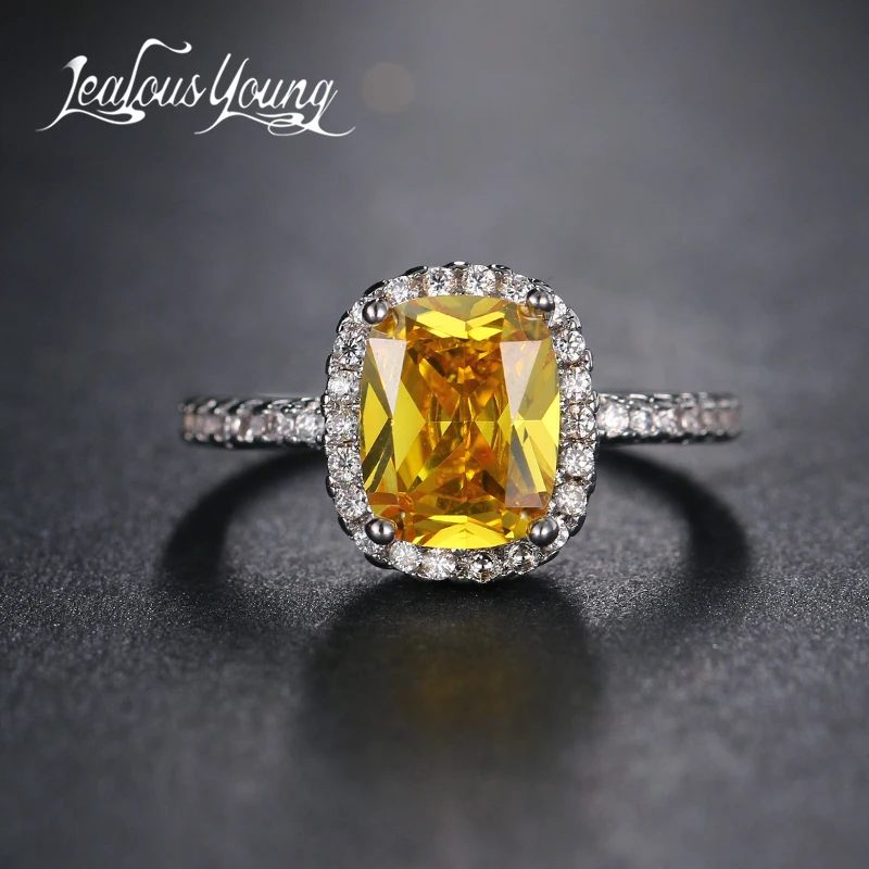 Классическое розовое кольцо цвета шампанского с квадратным кубическим цирконием высшего качества женские обручальные кольца Anel AR072