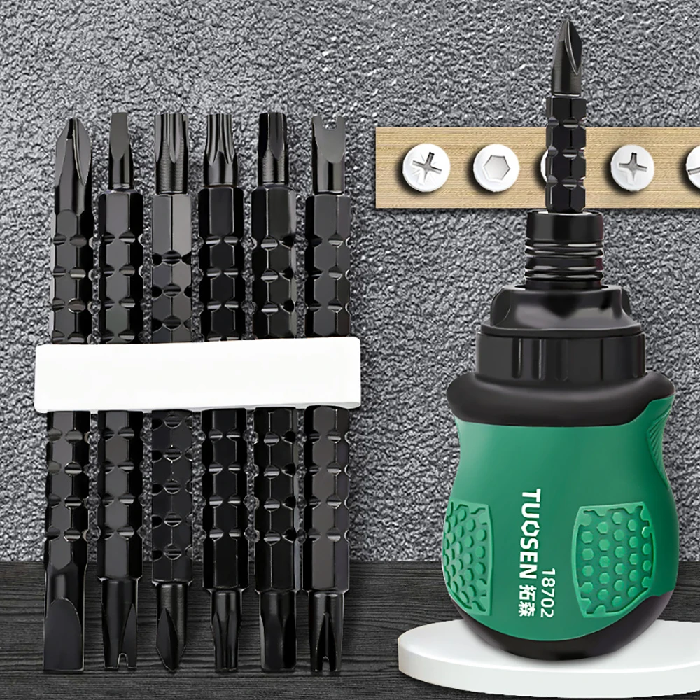 

Отвертка с двойной головкой, комплект отверток с храповым механизмом и перекрестной формой, выдвижной, экономный, многофункциональный, с цветком сливы