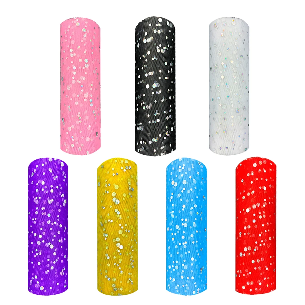 

Блестящий тюль в рулонах, 7 шт., белый