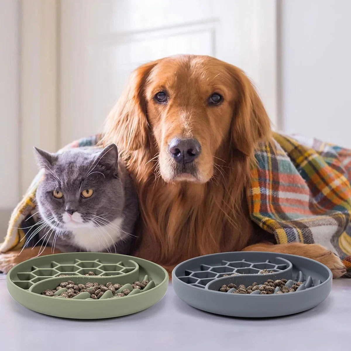 Нетоксичная Круглая Сотовая Миска Для Собак Экологически Чистая Силиконовая