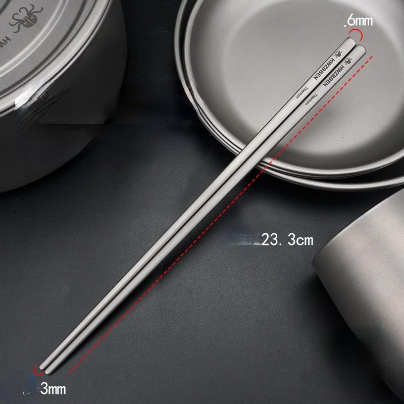 

1Pair Solid Color Camping Outdoor Portable Titanium Alloy Reusable Chopsticks Ultra Light Tableware Preservative Chinese Gift