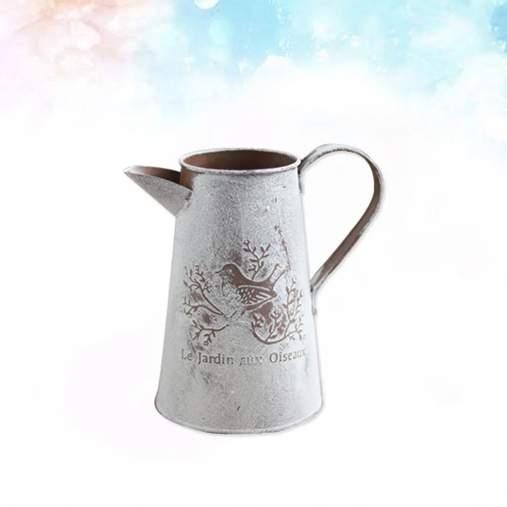 

French Style Outdoor Plants Stand Metal Small Metal Vases Vintage Jug Shabby Chic Watering Can Vintage Metal Pitcher