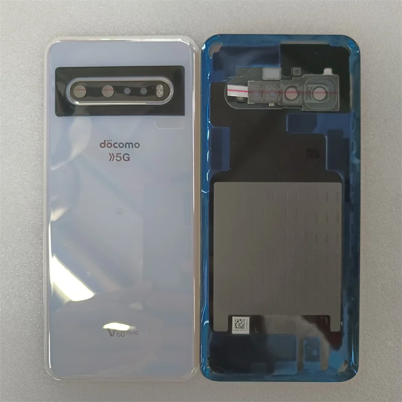 Фото Стеклянная задняя крышка для LG V60 ThinQ 5G LM-V600, задняя панель корпуса с объективом камеры + наклейка №5