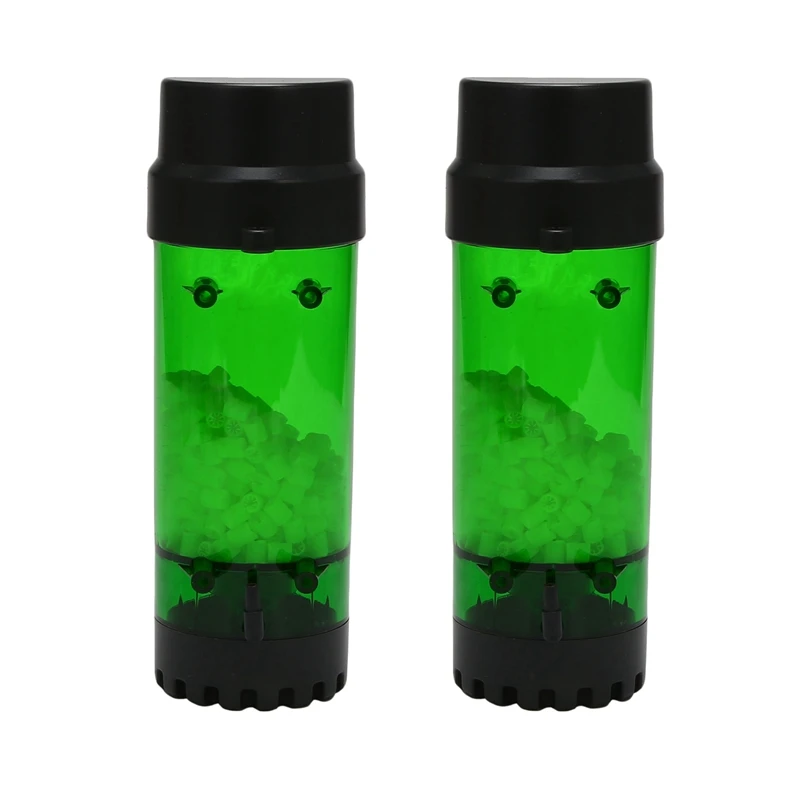 

2X Aquarium Fish Tank Fluidized Moving Bed Filter Bubble Bio Media Filter With Air Stone And Sponge Filter LH-600