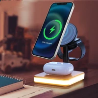 4 in 1 wireless chargers stand for iphone 13 pro max magnetic charging dock station wireless charger for airpods pro apple watch