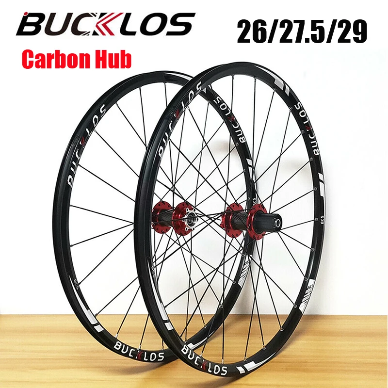 

BUCKLOS Mountain Bike Wheelset 26'' 27.5'' 29'' MTB Bicycle Wheel Rim QR/TA Carbon Hub 7-11S Bike Wheel Set Bike Part