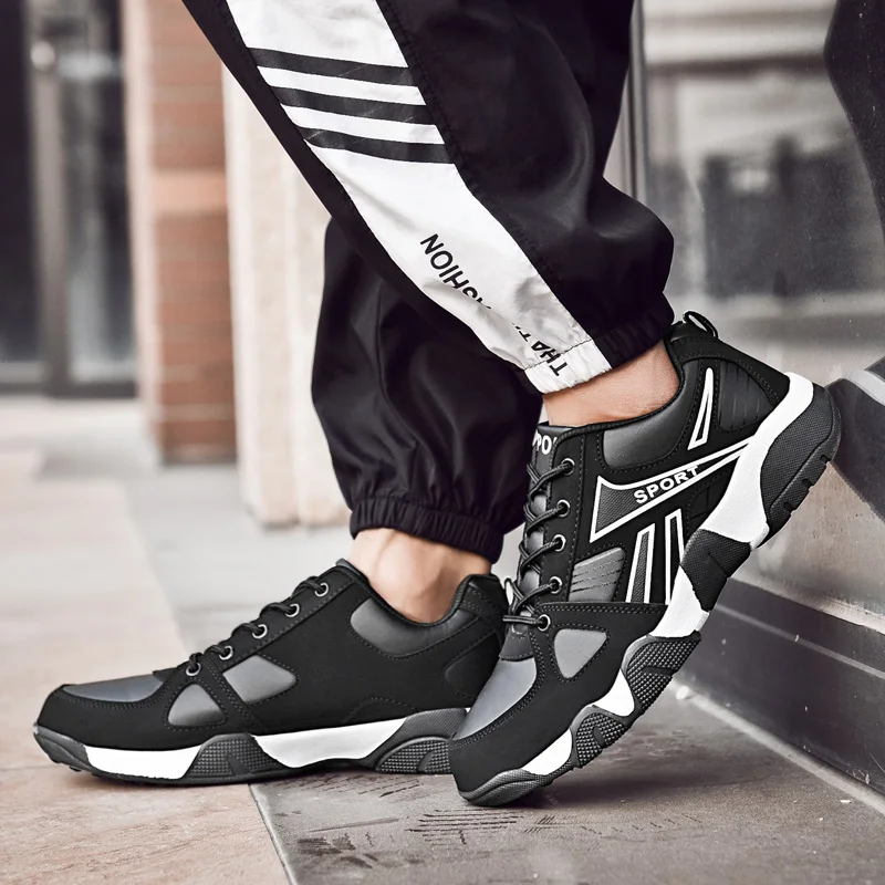 Shoes Women/Men Couples Sneakers Mens Walking Shoes Women Outdoor PU Lace Up Gym Shoes Non-slip Comfortable Sport Shoe