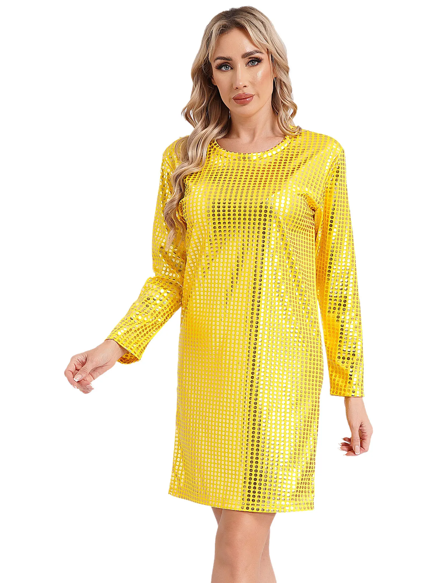 Футболка женская с длинным рукавом топ в металлический горошек уличная одежда