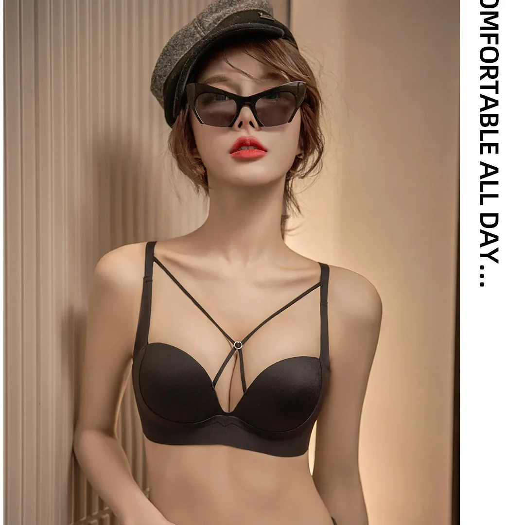 Бесшовный дышащий женский сексуальный полый мягкий поддерживающий бюстгальтер