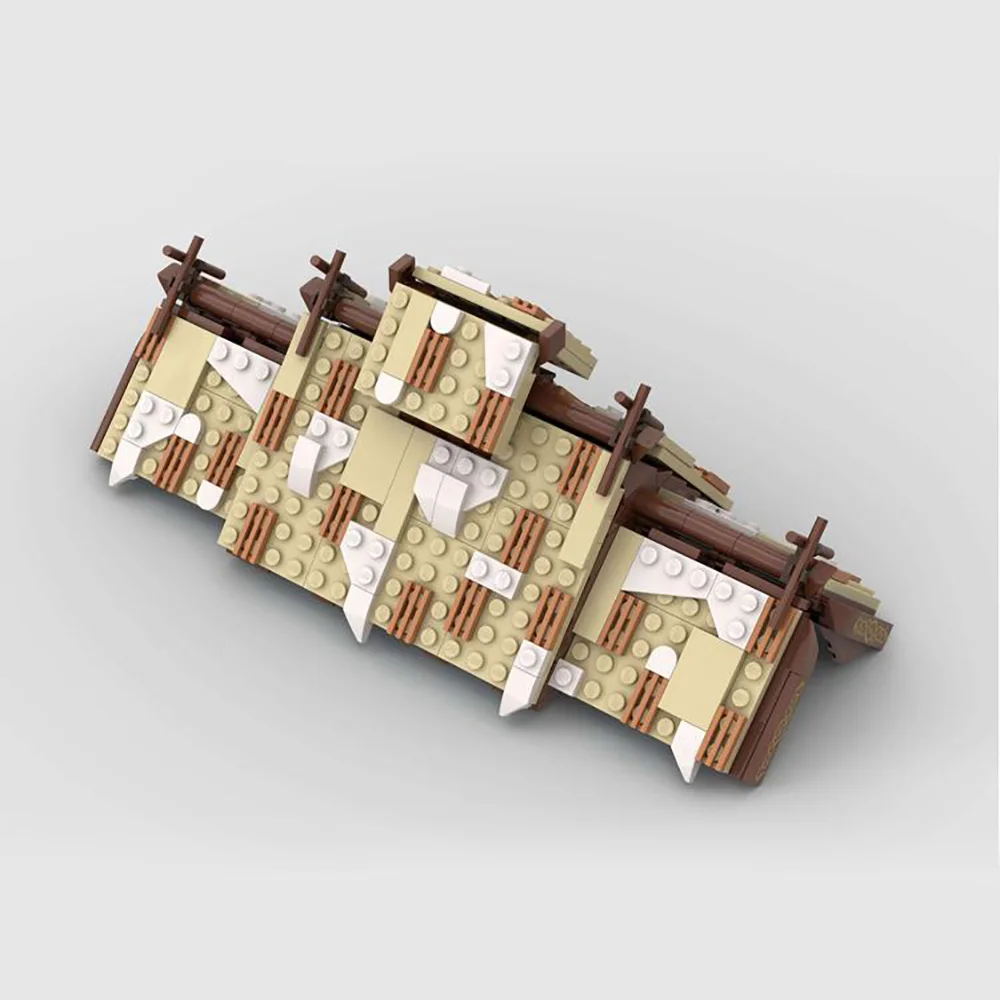 1231 шт. строительные блоки MOC средневековая улица викингов дом творческая детская