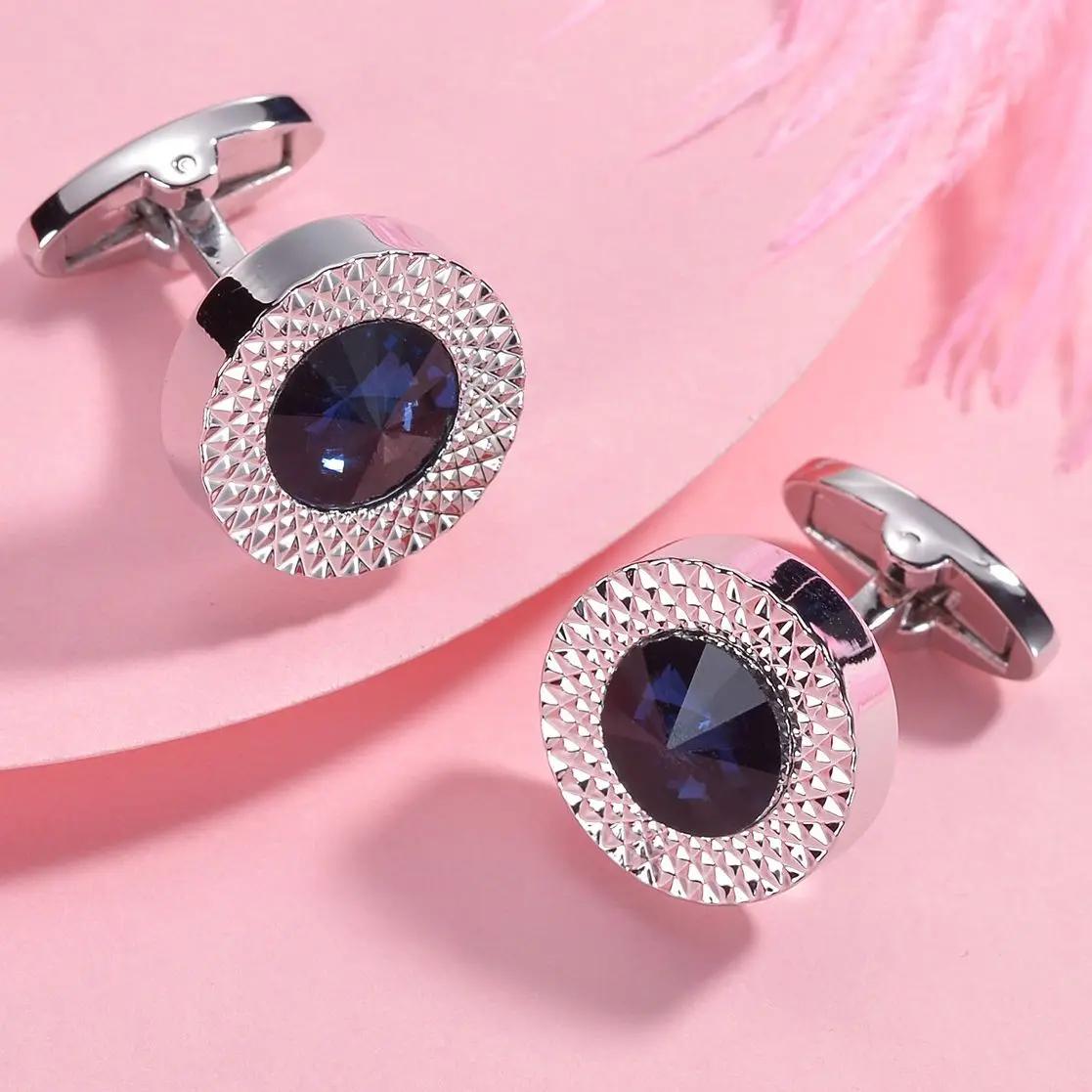 

Quality Gems Craft Cufflinks Man's Circular Metal Cufflinks Woman's Business Wedding Dress Sleeve Studs Accessories Gifts