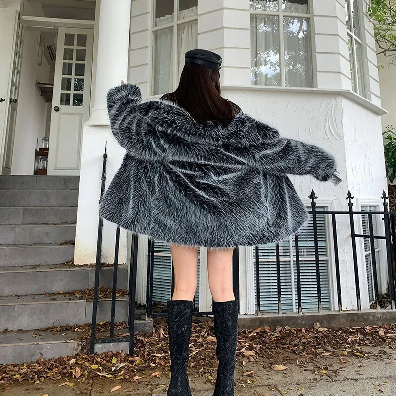 Высокое качество меха и искусственного 2024 новая модная темпераментная женская