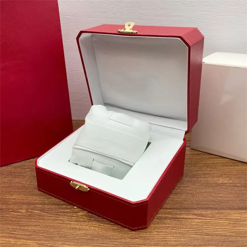 Factory Supplier Wholesale Luxury Original Red Watch Box With Booklet And CD Can Custom Card AAA Watches Gift Cases