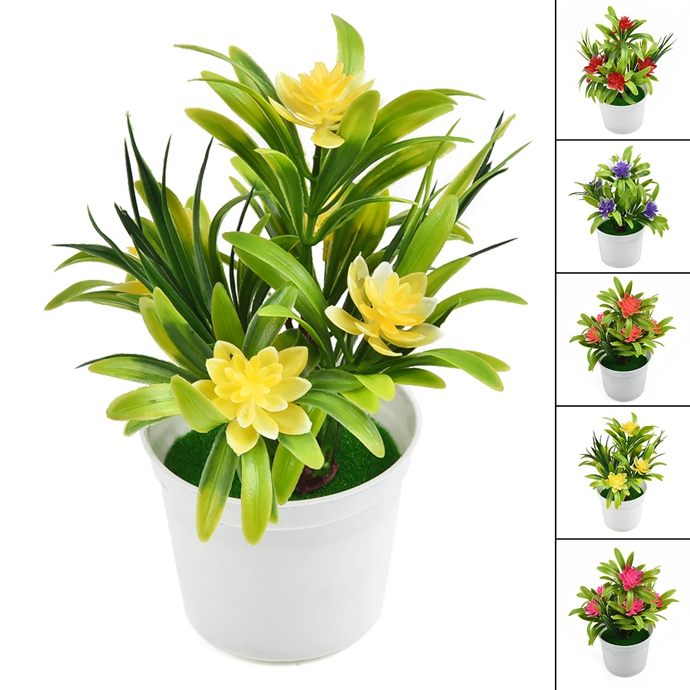 

Artificial Flowers Plant Pot Outdoor Home Office Decoration Gift Fake Flowers For Home Wedding Decoration Indoor Realistic