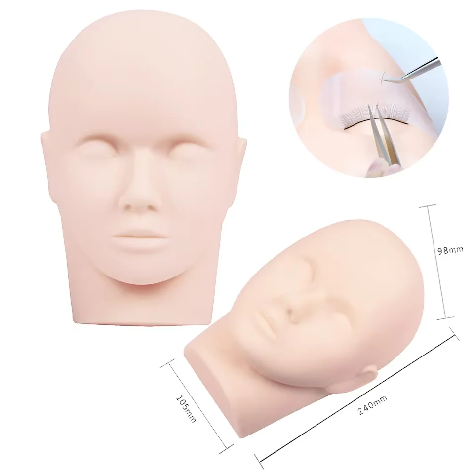 Силиконовая Голова Манекена Для Практики Наращивания Ресниц - Обучающий Набор С