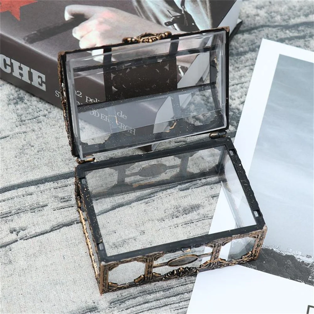 

Retro Plastic Transparent Pirate Treasure Box Crystal Gems Jewelry Storage Box Organizer Trinket Keepsake Treasure Chest
