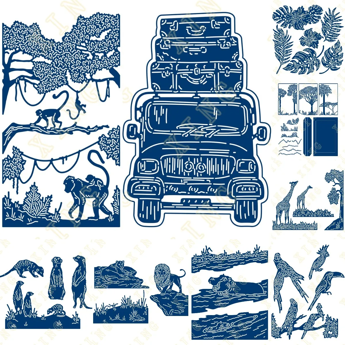 

Metal Cutting Dies Scrapbook Diary Decoration Stencil Embossing Template Diy Greeting Card Handmade New Birds Lions Trees Hole