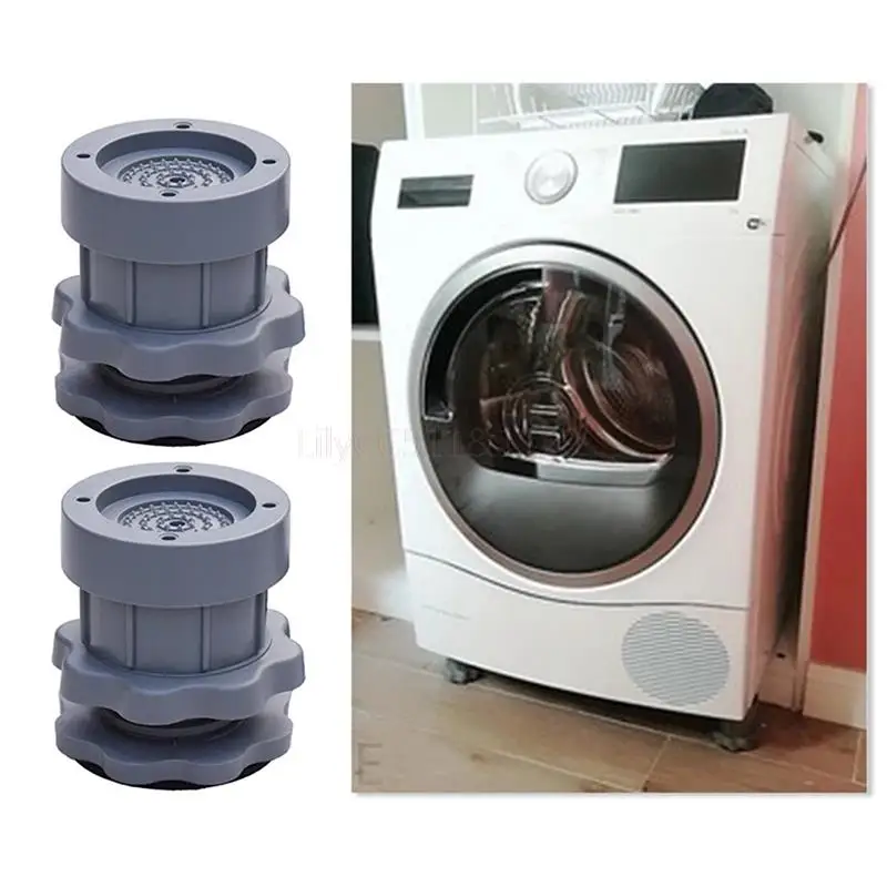 

4pcs Washing Machine Refrigerator Footbeds Adjustable Booster Pad Refrigerator Base Holder Shock Absorbing Pad Non-Slip Pad