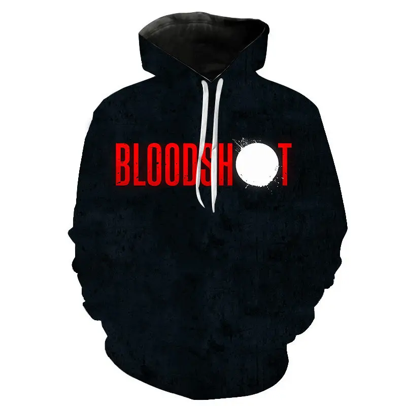

Spring And Fall Cool Bloodshot Printed Hoodies Men Women Children 3D Hooded Pullove Long Sleeve Sweatshirts Boy Girl Kids Tops