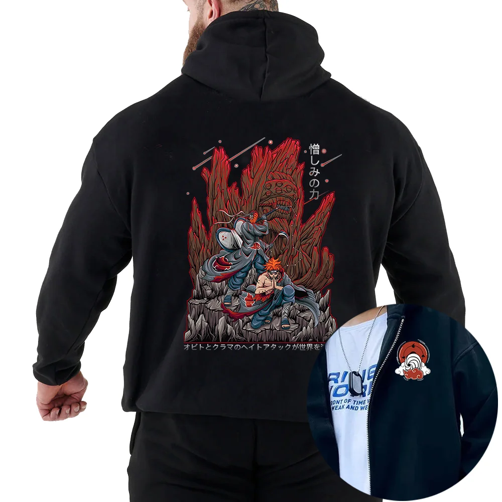 Толстовки с принтом аниме Uchiha Obito повседневные толстовки для пар студентов