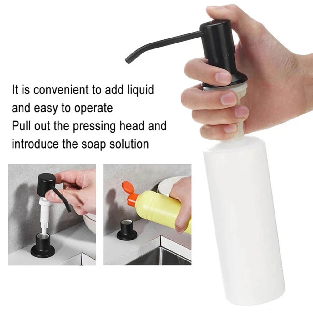 500ml Soap Dispenser 360° Accessories Bathroom Black Detergent Hand Pump Hand Soap Kitchen Replacement Brand New