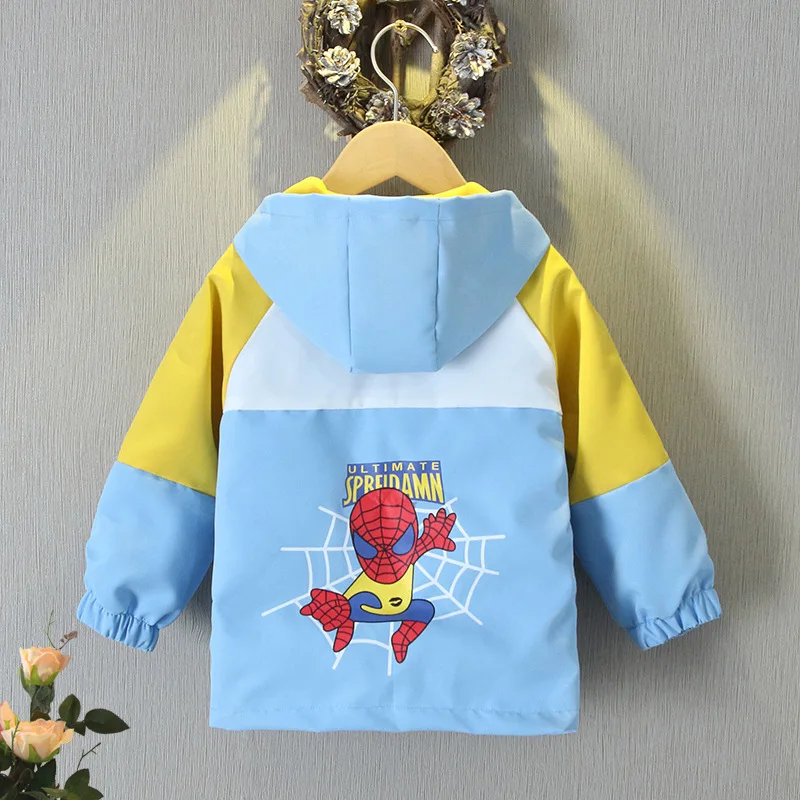 

Spiderman Kids Hooded Jackets 2022 Spring Autumn Girls Boys Fashion Cartoon Sportswear 2-7 Years Children Outerwear Clothes