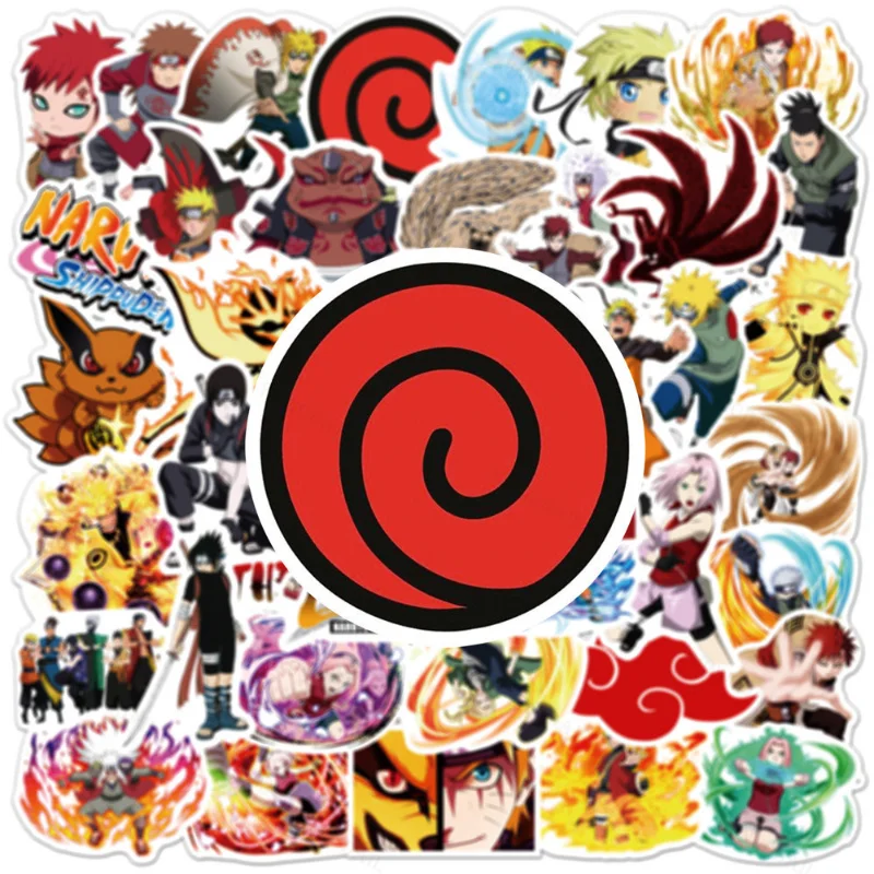 

100pcs Cartoon Naruto Stickers Cool Anime Decals DIY Luggage Skateboard Guitar Laptop Car Waterproof Stiker for Kid Toy