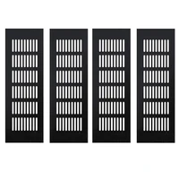 4 pieces air vent grille cover cupboard vents fridge vent louvred wall vent grilleblack 80 x 250mm