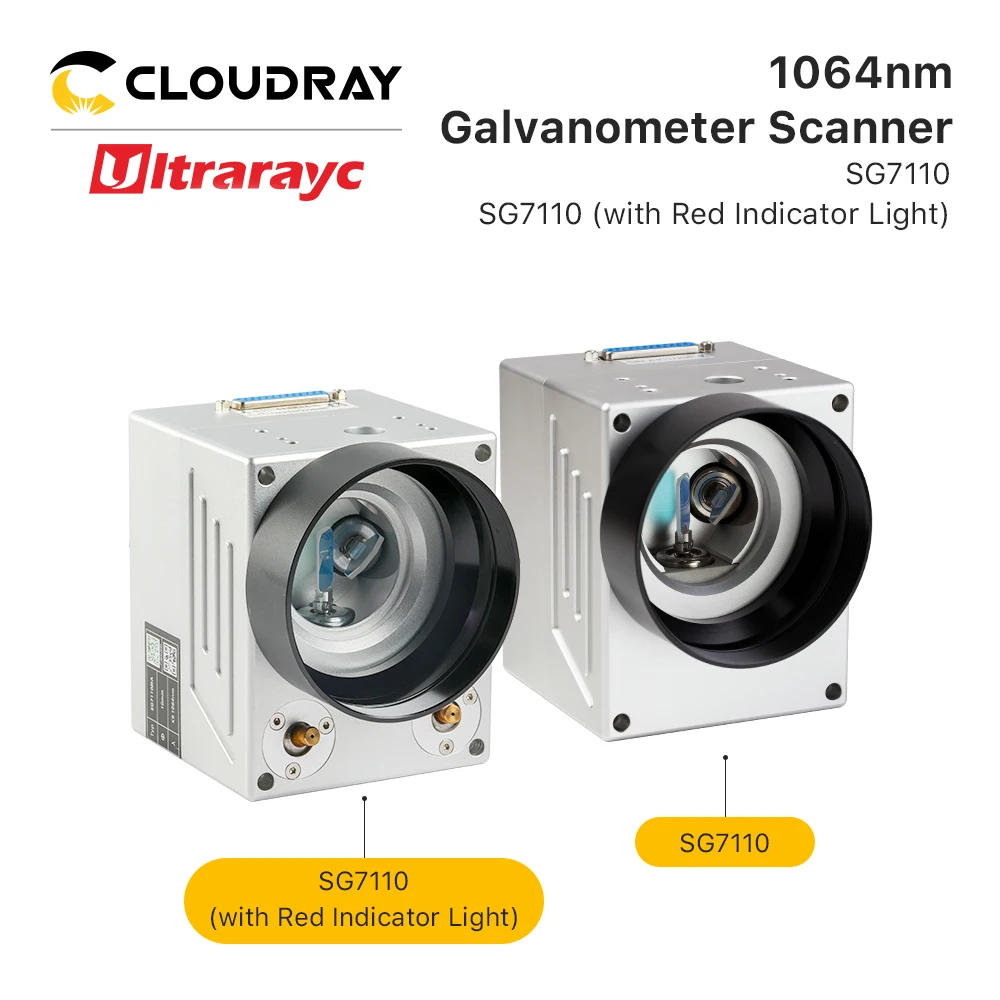 Cloudray 1064nm Fiber Laser Scanning Galvo Head SG7110 SG7110R With Red Pointer 0-100W Input Aperture 10mm for Fiber Marking