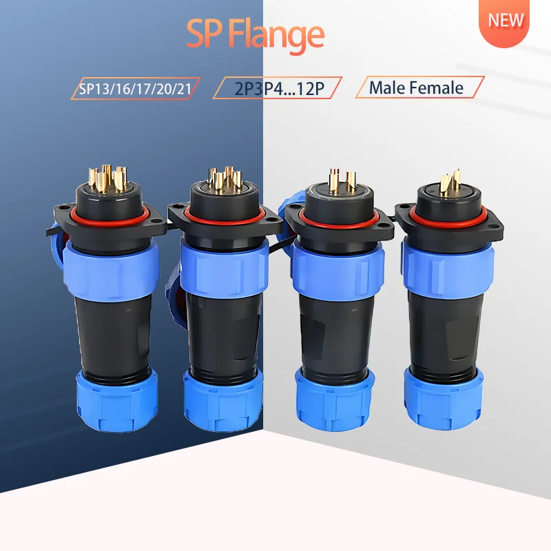 

Sp13 Sp16 Sp17 Sp20 Sp21 SD13 Aviation Waterproof Plug Socket Connector Flange 2 3 4 5 6 7 9 12 Pin IP68