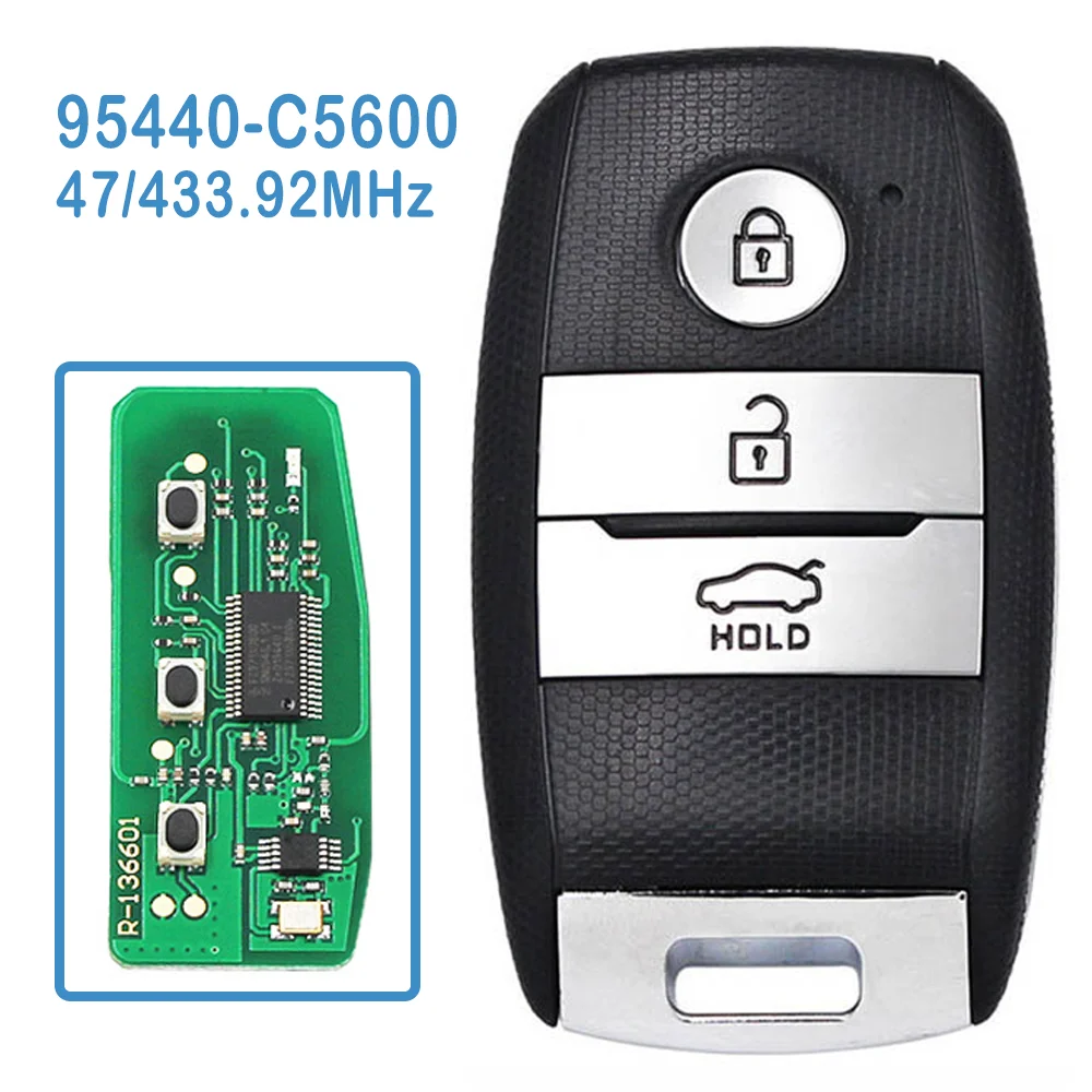 

2 Pcs/lot 95440-C5600 Auto Smart Remote Control 3B FSK 433.92MHz ID47 Chip Keyless Go Key Fob For KIA Sorento 2017 2018 2019